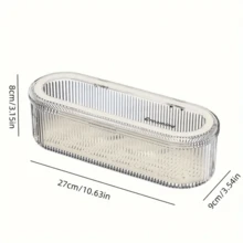 1 Exquisite Cutlery Storage Box, Made Of Plastic Material, Suitable For Storing Cutlery Such As Knives, Forks, Spoons, Chopsticks, Etc. In The Kitchen, Dust-Proof And Moisture-Proof, With A Drainage Pad