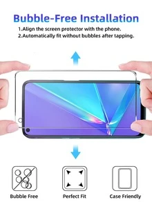 3 sztuki Ultra-Clear Hartowane Szkło Ochronne Ekranu, Kompatybilne Z OPPO, Dotykowe, Odporne Na Zarysowania, Łatwy Montaż Prezent Na Urodziny, Rodzinę, Przyjaciół Telefon Ochronny Ekran, Akcesoria Telefoniczne - Przezroczysty - Zobacz 2