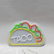 1 Pc 14.96x 9.84in Neon Light Taco Text And Pattern Multicolor Wall Sign Decoration For Restaurant Bar Party Home Festival Atmosphere LED Night Light Hanging Decor For Kitchen Cafe Shop Event Celebration - Multicolor 2 - View 14