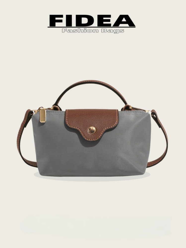 New Fashionable Solid Color Minimalist PU Bucket Bag, Stylish Simple High-End Handbag, Suitable For Work, Shopping, Dating, Versatile - Grey - View 1