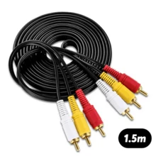 Kit Mini Adaptador Conversor  Para Av 3 Rca + Cabo Av 3 Rca - Branco - Visão 3