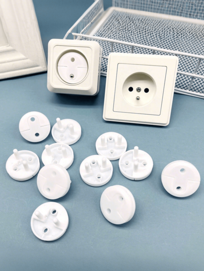 20/10/5/1pc Power Plug Protectors, Outlet Covers, Electrical Socket Caps, Proofing Socket Cover, Plug Protector, Child Proof Plugs, Child Electrical Outlet Covers With Hidden Pull Handle, 3-Prong Baby Proof Electrical Outlet Plugs, North American Standard Electrical Outlet Covers, Protective Insulating Plugs, Baby & Child