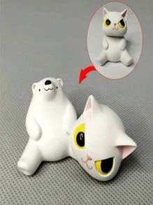 1pc "Who Am I?" Transformable Cat Doll, Funny Cat Desk Decor, Animal Plush Toy, Home Decoration, Cake Decoration