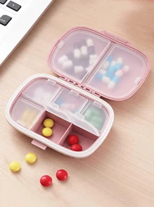 1 caixa de comprimidos portátil, mini caixa de remédios de viagem com 8 compartimentos, recipiente selado de silicone à prova d'água para óleo de peixe, lecitina, espirulina, celulose, melatonina, ginkgo biloba e outros suplementos, bandagens de primeiros socorros, pó hemostático, adequado para viagens, exploração, acampamento, piquenique