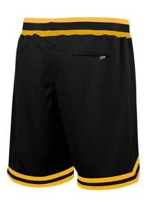 Pantaloncini da basket neri n. 77 da uomo, casual, con ricamo, con cerniera, tasche, pantaloni sportivi da festa