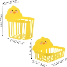 1 Piece Of Super Cute Little Yellow Duck Tissue Box Is Coming, Wall-Mounted Toilet Paper Holder, Wall-Mounted Toilet Paper Roll Holder, No Need To Drill Holes For Toilet Paper Holder, Bathroom Storage Rack, With Seamless Sticker Design