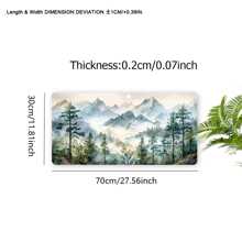 Snow Mountain Mouse Pad Aesthetic Art Desk Mat 35.4x15.7 Inch Desk Accessories Rubber Base With Stitched Edge Non-Slip Keyboard Pad For Office Home Computer As Gifts For Men Women Friends Birthdays Christmas