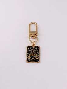 1 pieza Llavero con colgante de Tarot en dorado y negro, decoración de llavero de estilo gótico creativo, colgante de bolso, regalo perfecto para amigos, accesorio decorativo de bolso, regalo de San Valentín, accesorio de coche, dije de bolso, cordón para mochila escolar con soporte para identificación, accesorios de coche, dijes de bolso - Multicolor - Ver 9