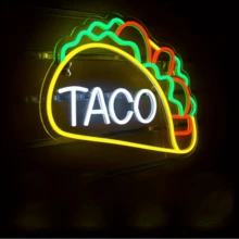 1 Pc 14.96x 9.84in Neon Light Taco Text And Pattern Multicolor Wall Sign Decoration For Restaurant Bar Party Home Festival Atmosphere LED Night Light Hanging Decor For Kitchen Cafe Shop Event Celebration - Multicolor 2 - View 11