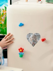 1pc Customized Personalized Photo Fridge Magnet, Suitable For Office, Kitchen, Storage Cabinet, Magnetic Memorial Photo/Wedding/Travel Photo, Souvenir, Party Favor Or Wedding Favor, Anniversary Gift, Meaningful Keepsake Gift - Multicolor - View 8