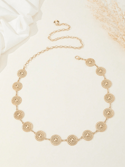 سلسلة خصر من سبيكة الزنك مطبوعة بطبعة زهرية أنيقة، حزام خصر رفيع وأنيق للفستان والبدلة والتنورة، إكسسوار للفستان، متعدد الاستخدامات للتنقل اليومي والتجمعات مع الأصدقاء والعطلات وحفلات المساء والحفلات الراقية، هدية للأصدقاء والأم والعائلة وعيد الميلاد وعيد الحب وعيد الأم