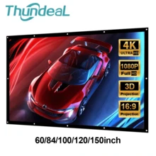 ThundeaL Projector Screen 84inch Curtain 16:9 Outdoor Full HD 2K 4K Projector Screen Curtain - Black and White - View 2