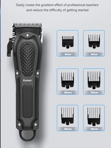 Keme Barber Blading Hair Cutting Machine Clipper Grooming Cordless Rechargeable Professional Shaver Clippers KM-1071