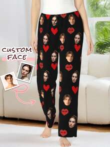 Customized Funny Pajama Pants For Women - Soft, Cozy, Personalized Pjs With Photo & Text, Unique Christmas, Birthday, Holiday Gift For Her, Easy Comfort, Fall/Winter - Multicolor - View 4