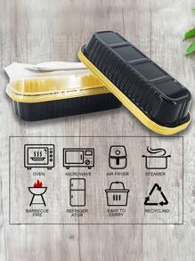 50pcs Mini Loaf Pans With Lids And Fork Spoons Rectangle Individual Cake Pans Aluminum Foil Pans For Large Gatherings Picnics Vacations Parties