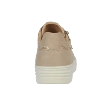 Ladies' Two-Tone Leopard Print Trainers With Zip & Lace Detail - Beige - View 2