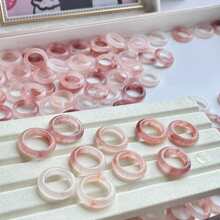 1Pc Natural Peach Gemstone Ring, Ring, Ring, Finger, Quartz Crystal Pink Gemstone Ring, High-End Fashion Ring, Fortune, Luck, Fashion Men's And Women's Jewelry, Couple Rings, Engagement Rings, Family Gifts, Christmas And Various Holiday Party Gift Rings, Crystal Gifts (Random Gift Box)