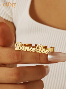 Bague double personnalisée, bague double en acier inoxydable doré personnalisée, bijoux uniques pour femmes, bague de couple personnalisée. Cadeau de Noël, d'anniversaire, fête des mères, Saint-Valentin, fête des pères, Pâques pour elle
