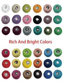 16 件/盒 - 纯色和双色，8 号绣花线，缝纫线，手工 DIY 绣花线，人造丝十字绣线，颜色随机 - 彩色 - 查看 5