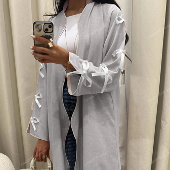 083 Bowknot Colorblock Wave Collar Casual Dress