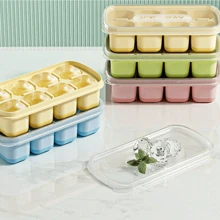 Stackable Silicone Ice Tray With Cover-Easy To Demould 8-Cell Ice Mold Set, LFGB Certified, Spill-Proof For Cocktails, Safe To Freeze. Ice Cube Tray Ice Cube Ice Cube Squishy Ice Cube Mold Ice Cube Mould