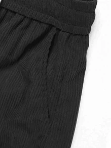 Men's Spring/Autumn Corduroy Casual Straight Leg Pants, Personalized Printed Loose Simple Versatile Sport Trousers