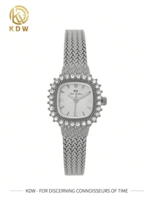 1pc Women's Gold & Silver Stainless Steel Quartz Watch | Luxury Minimalist Waterproof Design | Gift Box Packaged For Business/Casual/Daily Wear - Silver - View 9