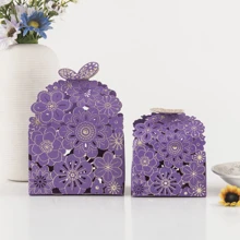 Hollow Flower Wedding Candy Box, Wedding Decorations, Wedding Supplies, Gift Bags, Wedding Candy Box, High-End Wedding Candy Box, Small Gift Packaging Box, Pink, Red, Purple, Blue