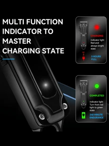 Keme Barber Blading Hair Cutting Machine Clipper Grooming Cordless Rechargeable Professional Shaver Clippers KM-1071
