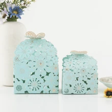Hollow Flower Wedding Candy Box, Wedding Decorations, Wedding Supplies, Gift Bags, Wedding Candy Box, High-End Wedding Candy Box, Small Gift Packaging Box, Pink, Red, Purple, Blue