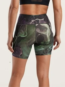 Women High Waist Pocketed Yoga/Cycling Shorts, Running Training Fitness Shorts, Breathable Quick Dry Tight Shorts For Summer, Outdoor Sports Yoga Shorts For Women, Daily Pocket Gym Shorts, Suitable For Date, Outdoor Trip, Party - Multicolor - View 4