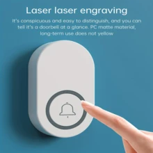 جرس باب لاسلكي مع مؤشر واحد, جرس باب واحد مع زر طويل المدى مقاوم للماء, لاسلكي منزلي يعمل بالبطارية بنظام ذكي للصوت والموسيقى وجرس باب إلكتروني لاسلكي بنظام تحكم عن بعد