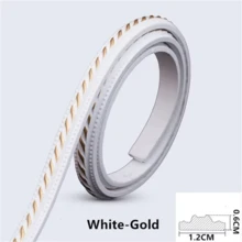 1 قطعة 1 متر/39.37 بوصة شريط ديكور منزلي من البي في سي لاصق ذاتي للتزيين على السقف والأرضية وفواصل الجدران، ملصق ثلاثي الأبعاد بتصميم مخطط، للإطارات والنوافذ وخلفية جدار التلفزيون