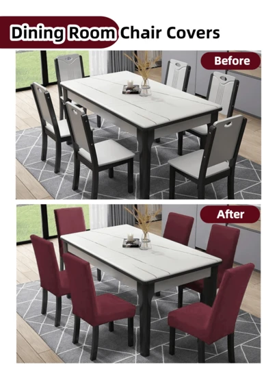 1/4/6 件防水餐椅套 - 弹力弹性椅套、椅套、餐厅椅套、弹力厨房椅套/餐厅椅套 6 件套、可拆卸可洗餐椅套，适用于家庭、酒店、宴会