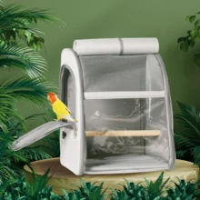 Bird Carrier Backpack, Bird Carrier Travel Cage, Pet Travel Cage, Pet Backpack Carrier For Small Cats Dogs, Parrot Backpack, Dog Hiking Backpack, Designed For Travel, Hiking & Outdoor Use - Grey - View 1