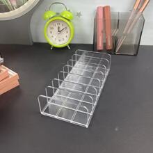 1pc Transparent Plastic Makeup Storage Organizer Tray, With 7 Compartments For Eyeshadow Palette, Makeup Cosmetics Storage Box For Room, Home, Bedroom, Bathroom Decor, Pink Room, Living Room Accessories, Travel Essentials, Gift Box Back To School