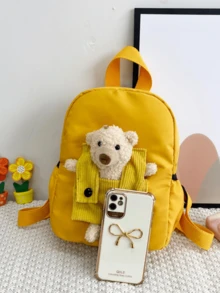 Customizable Personalized Backpack With Name Or Holiday Greetings. Customize Your Own Cute Mini Cartoon Teddy Bear Backpack, Can Write Name, Letters, Lucky Numbers, Perfect For Daily School, Dance Class, Travel, Birthday Gift For Friends And Daughters - Bear Backpack - View 5