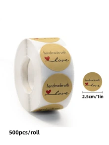 500 Pcs/Roll, Kraft Paper Label Stickers,Used For Gift Sealing Decoration, Item Classification Name Stickers (Multiple Styles To Choose From) - Multicolor - View 17