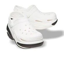 Crocs Hollow Out Clogs Bubble Crush - Casual Everyday Versatile Thick-Sole Comfortable Clogs - White - View 3