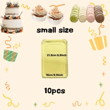 10 件金色纸盘，轻质矩形餐盘，一次性盘子，大号餐具食物托盘，适用于饼干蛋糕甜点小吃开胃菜节日野餐派对用品生日