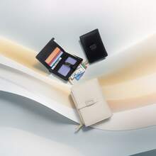 Fashionable Textured Striped Bifold Multi-Card Slots Zipper Side Compartment Multifunctional Compact Women Wallet For Women Wallet Mini Wallet Purse Wallet Small Wallet - Beige - View 1