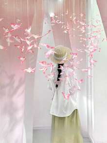 11 件/套水晶蝴蝶挂饰，粉色/紫色背景色，DIY 蝴蝶装饰用于房间装饰生日装饰派对装饰背景婚礼装饰 - 彩色 - 查看 6