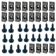 自攻螺丝金属紧固件夹适用于汽车摩托车U型夹带螺丝防锈保护夹螺丝铁片套件