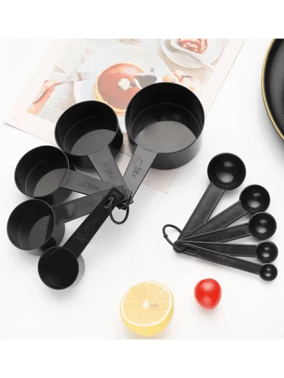 Juego de 10 piezas de cucharas y tazas medidoras, con cuchara marcada para harina, cuchara para leche en polvo, cuchara marcada, herramientas de cocina y repostería creativas, regalo del Día de la Madre