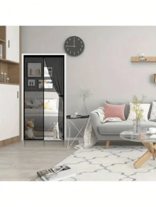 1 pieza Cortina de puerta de pantalla magnética, cortina de mosquitera para balcón, dormitorio, fácil de instalar sin taladrar, apta para mascotas y niños, para uso en verano