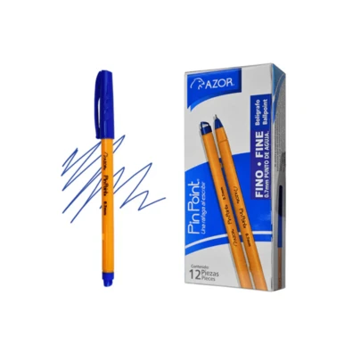 Bolígrafo Azor Pin Point 0.7mm, Caja con 12 Piezas | Tinta de Alta Calidad para Escritura Suave y Precisa, Punta Fina de 0.7mm para Detalles y Escritura Nítida, Ideal para Oficina, Estudio y Uso Diario, Diseño Ergonómico para Mayor Comodidad, Tinta Fluida y de Secado Rápido, Perfecto para Tareas de Escritura Detallada, Notas y Firmas, Set de 12 Bolígrafo con Punta Fina