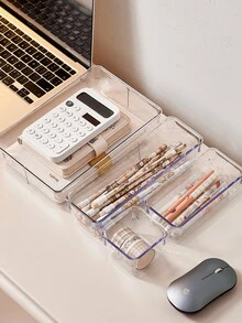 1/4/9/25Pcs Clear Plastic Drawer Organizers Set, 4-Size Versatile Bathroom And Vanity Drawer Organizer Trays, Storage Bins For Makeup, Bedroom, Kitchen Gadgets Utensils And Office, Back To School