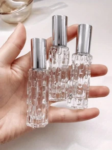 4 pezzi - 10/15ml Bottiglia da viaggio portatile per profumo, contenitore cosmetico ricaricabile trasparente con tappo artistico, perfetto per tonico, soluzione di bellezza portatile, accessori da viaggio ideali, articoli essenziali per le vacanze, piccolo profumo da donna e uomo, ideale per spiaggia