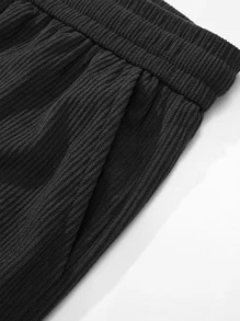 Men's Spring/Autumn Corduroy Casual Straight Leg Pants, Personalized Printed Loose Simple Versatile Sport Trousers