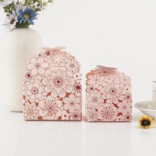 Hollow Flower Wedding Candy Box, Wedding Decorations, Wedding Supplies, Gift Bags, Wedding Candy Box, High-End Wedding Candy Box, Small Gift Packaging Box, Pink, Red, Purple, Blue